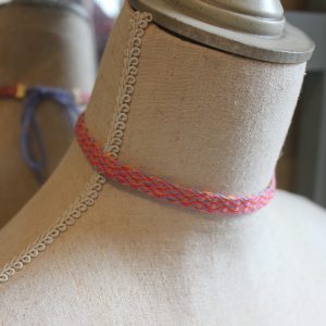 Collier ras de cou Losange rose